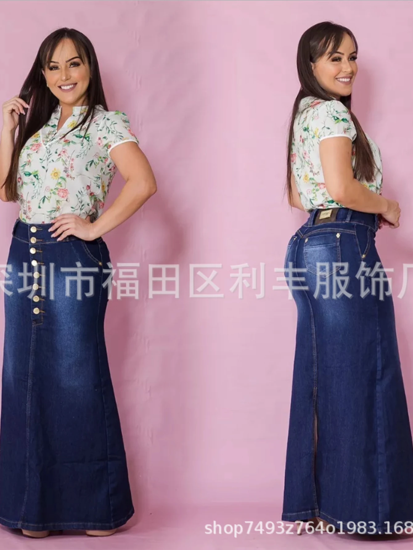 Women Skirts Denim Solid Vestidos Slim Fit Party Dress Ankle Length Sexy Wrap Buttocks Spliced Basics Button Pockets Washing - Image 6